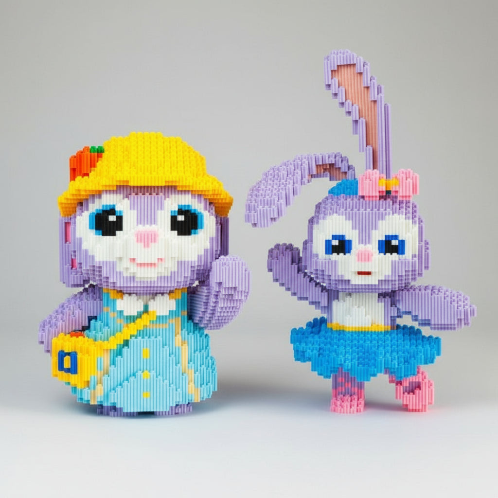 Schattig Paars Konijn Bouwblokjes