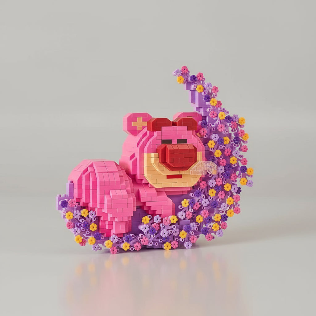 Slapende Roze Beer Bouwblokjes