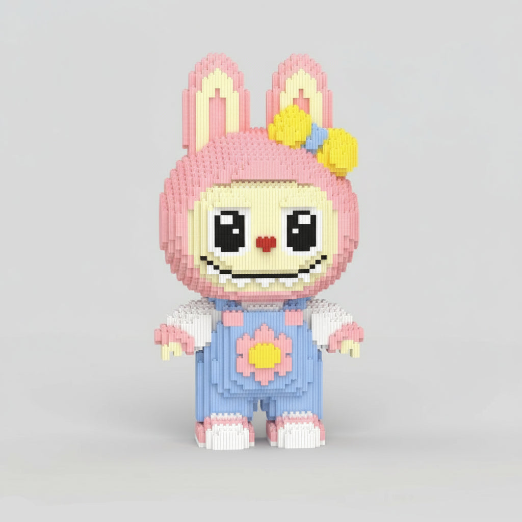 Roze labubu | Bouwsteentjes