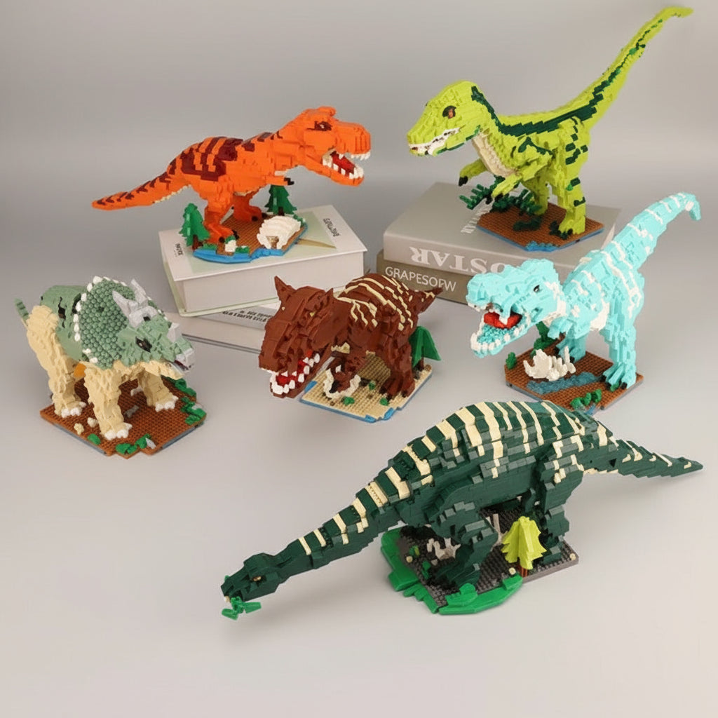 Velociraptor Op Bouwplaat Bouwblokjes