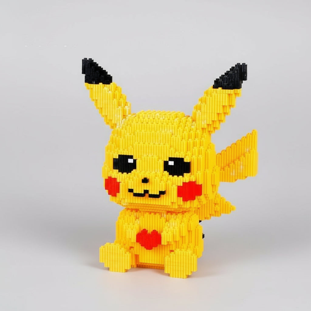 Verliefde Gele Bliksembeesten Meisje Bouwblokjes