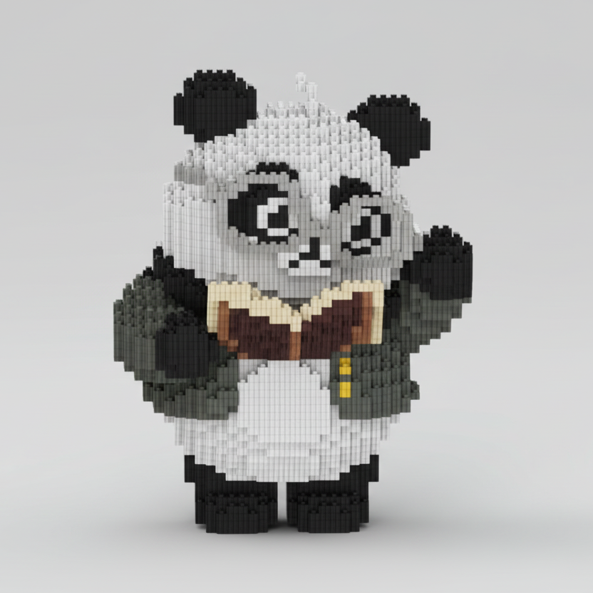 Panda met Boek | Bouwsteentjes