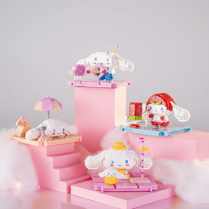 Witte hond met kroon | Bouwsteentjes