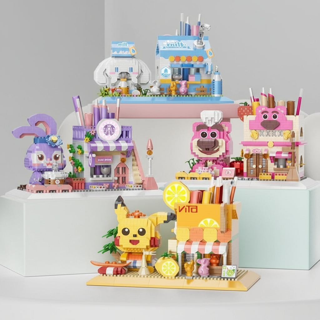 Witte Hond Pennenbakje Bouwblokjes