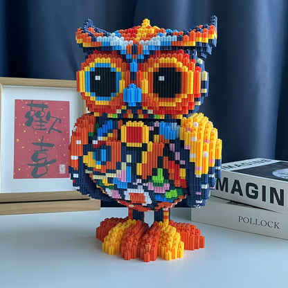 Gekleurde uil | Bouwsteentjes