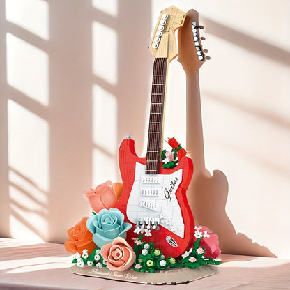 Gitaar met bloemen | Bouwsteentjes