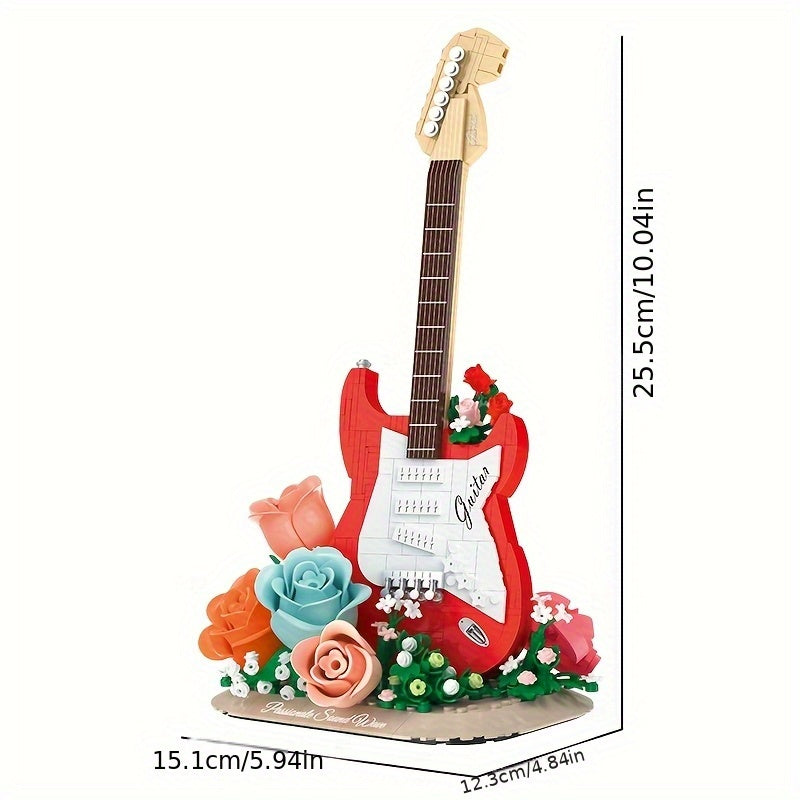 Gitaar met bloemen | Bouwsteentjes
