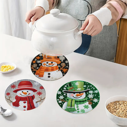 Sneeuwpoppen placemats | 4 stuks | Diamond painting