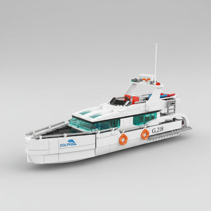 Witte dolfijn boot | Bouwsteentjes