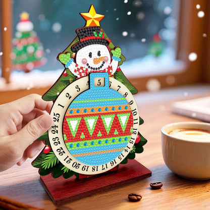 Sneeuwpop in kerstboom | kalender | Diamond painting