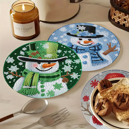 Sneeuwpoppen placemats | 4 stuks | Diamond painting