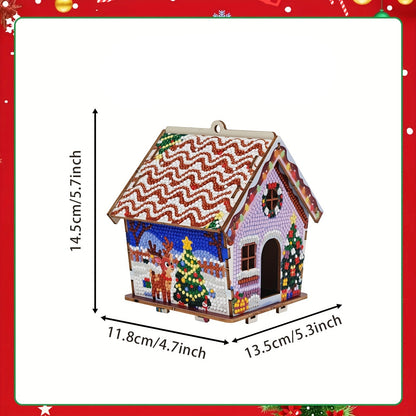 Kerst huisje | hanger voor in de boom | Diamond painting