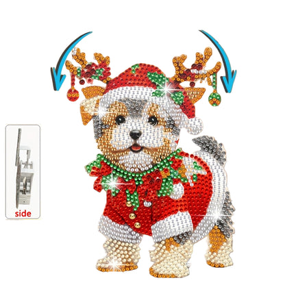 Bewegende kerst hond | Diamond painting