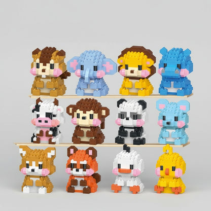 Mini dieren | 12 stuks | Bouwsteentjes