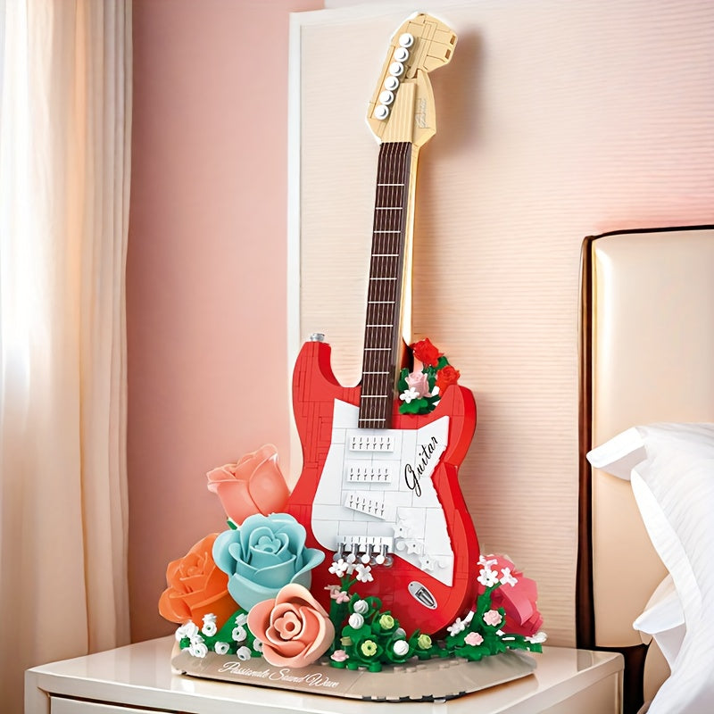 Gitaar met bloemen | Bouwsteentjes