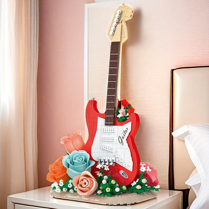 Gitaar met bloemen | Bouwsteentjes