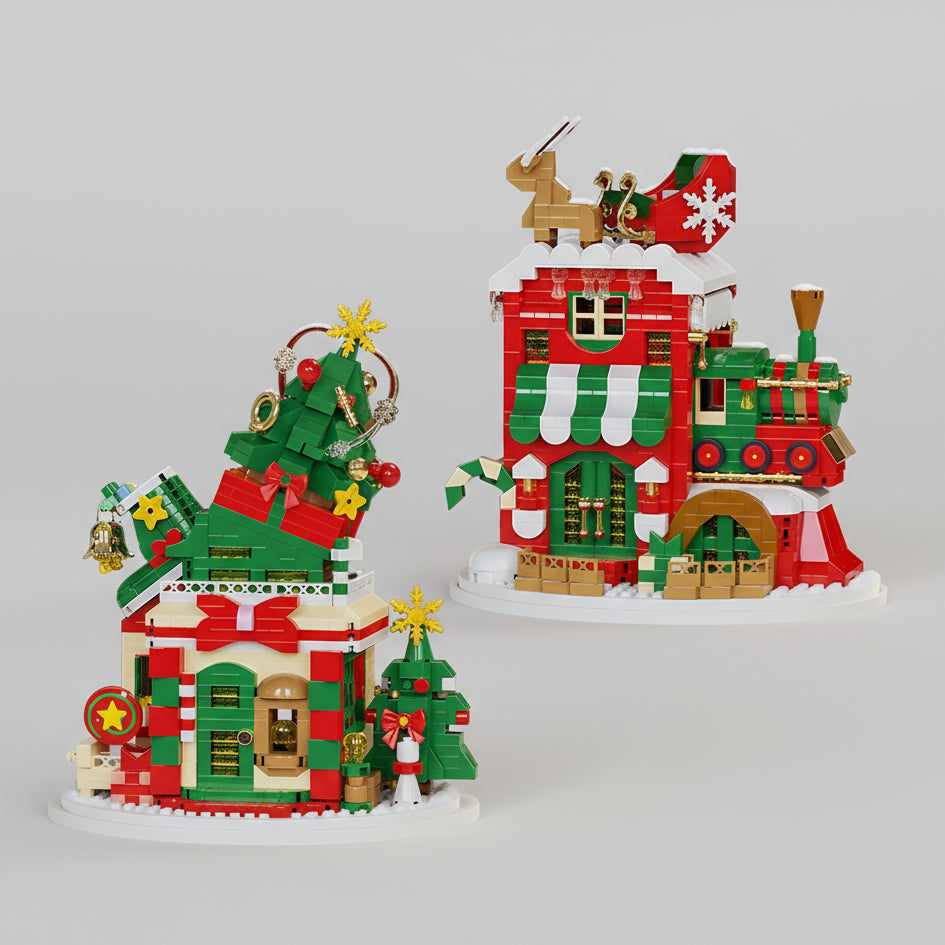 Kerst huizen | Bouwsteentjes