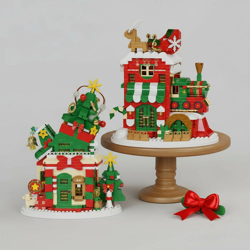 Kerst huizen | Bouwsteentjes