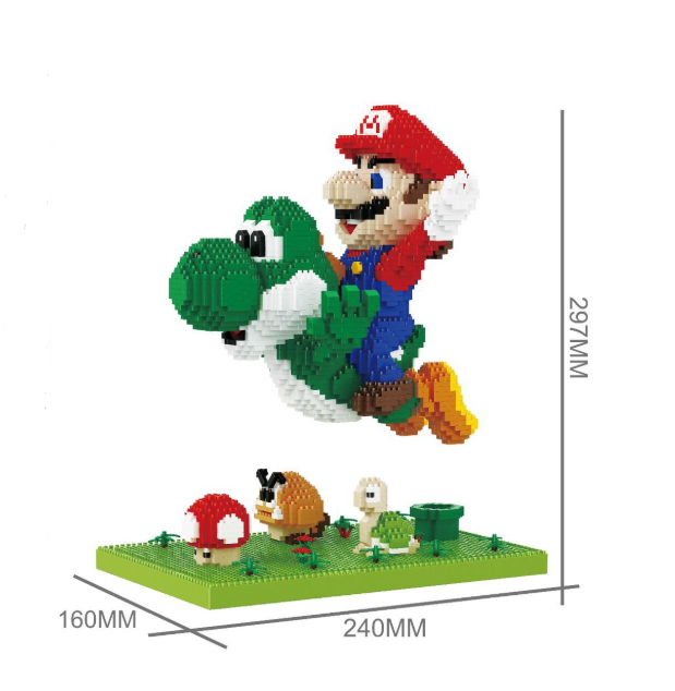 Vliegend groen dinootje en rode loodgieter | Bouwsteentjes