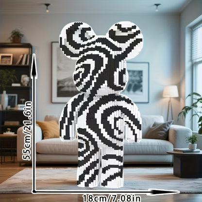 Zwart-wit beer | Bouwsteentjes