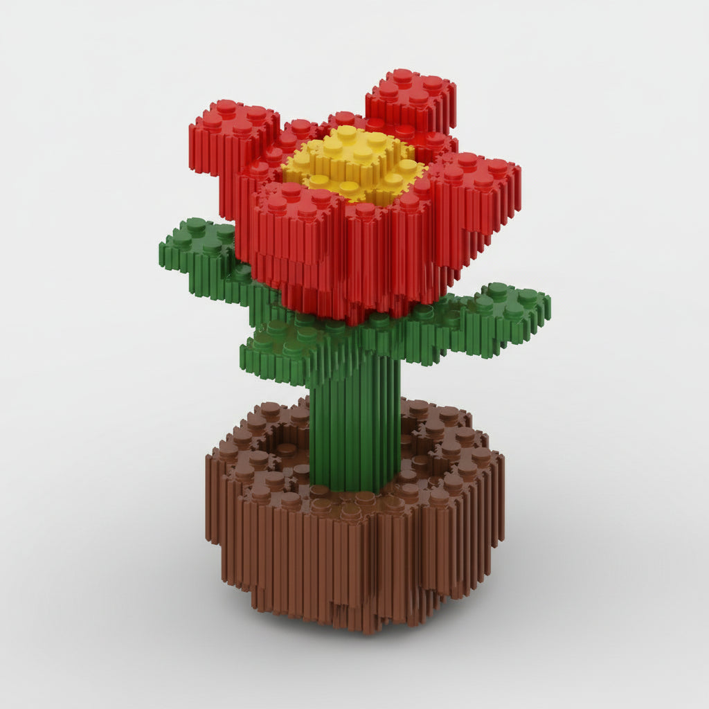 Cactus, Roos, Zonnebloem | Bouwsteentjes