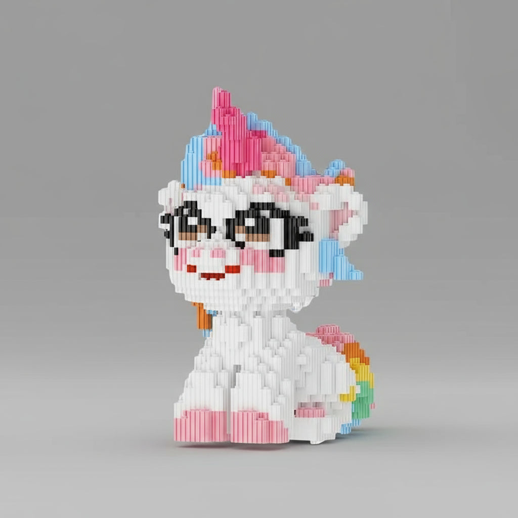 Zittende eenhoorn | Bouwsteentjes