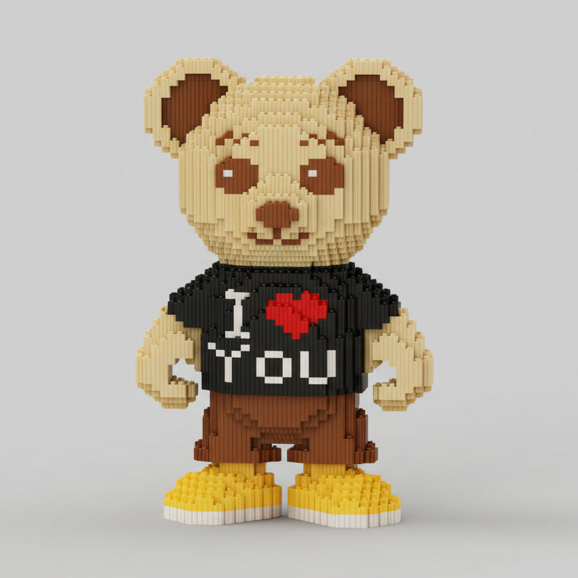 I love you beer met gele schoenen | Bouwsteentjes
