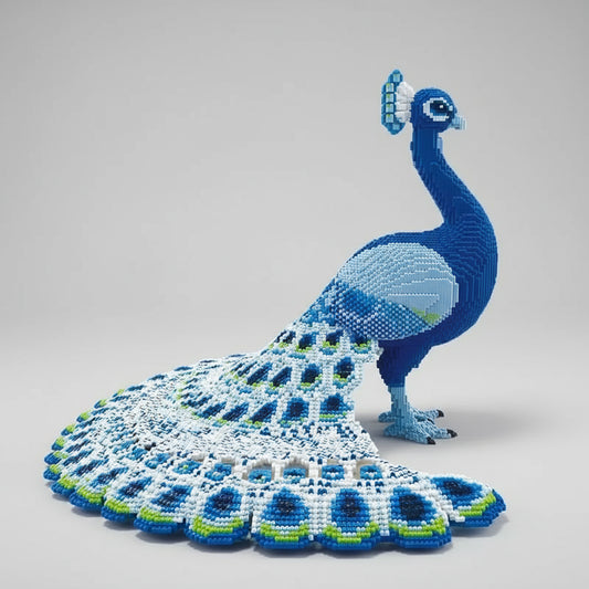 MEGA Prachtige pauw | Bouwsteentjes