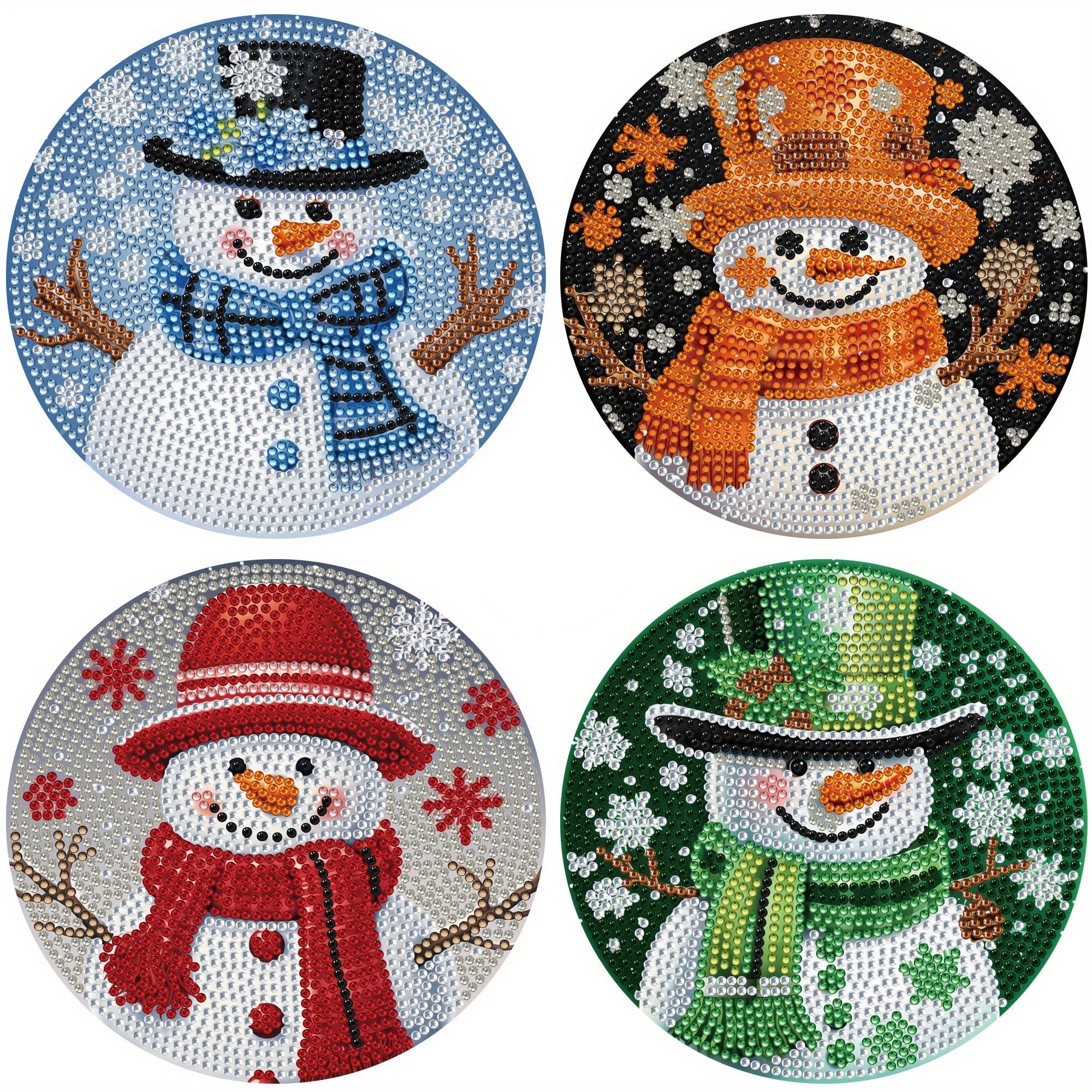 Sneeuwpoppen placemats | 4 stuks | Diamond painting
