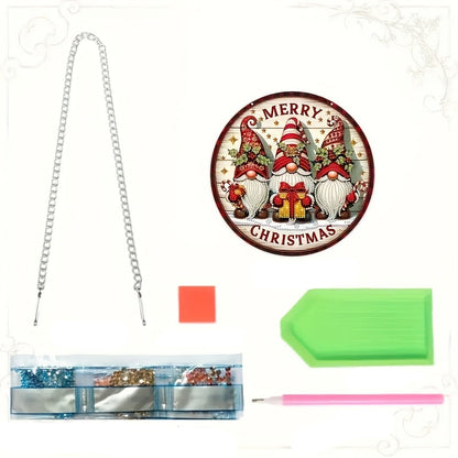 Decoratie hanger | Kerst kabouters | Diamond painting