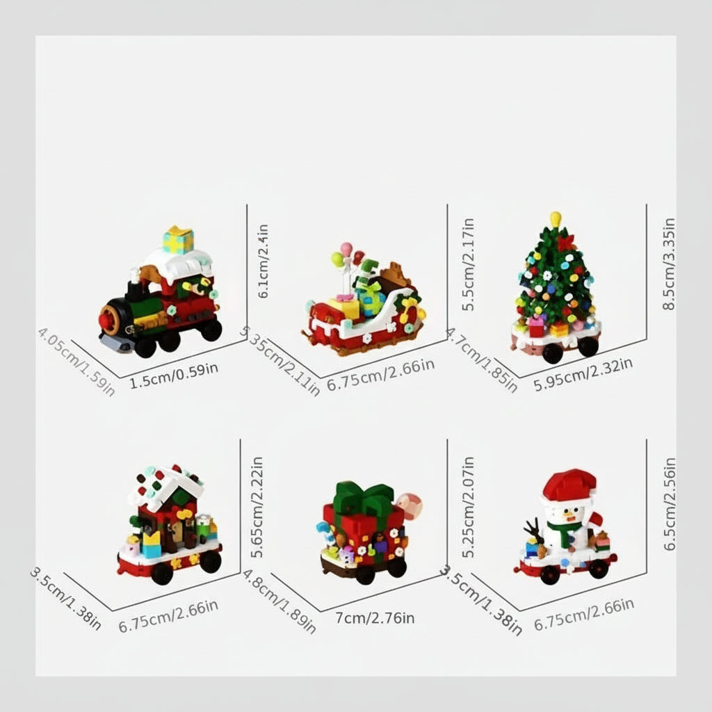 Kerst treintje | Bouwsteentjes