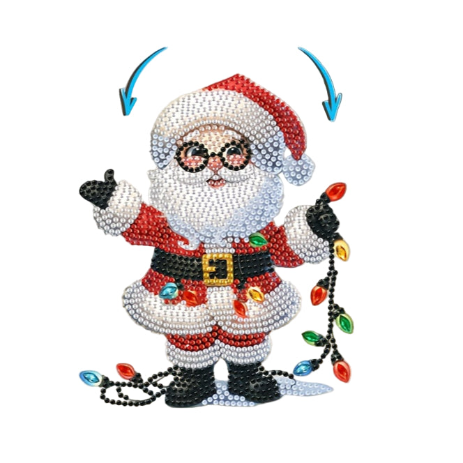 Bewegende kerstman met bril | Diamond painting