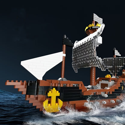 Piraten schip op water | Bouwsteentjes