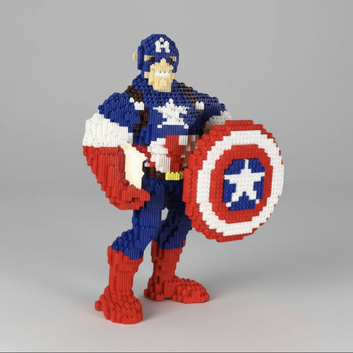 Superheld met schild | Bouwsteentjes