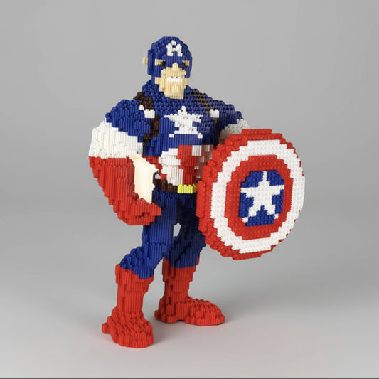 Superheld met schild | Bouwsteentjes