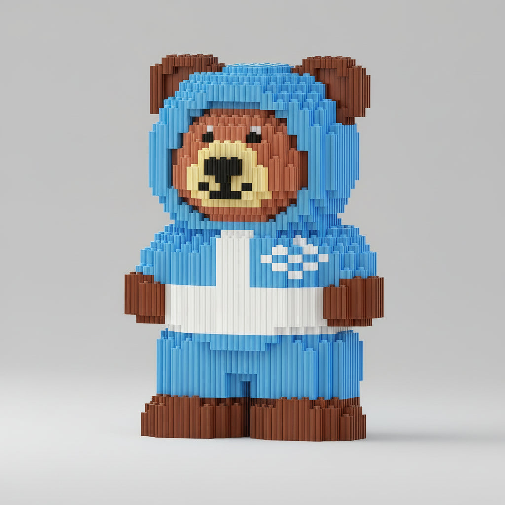 Beer met ski pak | Bouwsteentjes