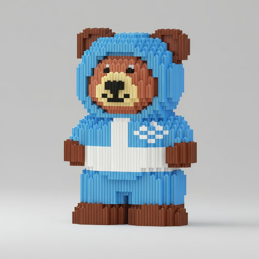 Beer met ski pak | Bouwsteentjes