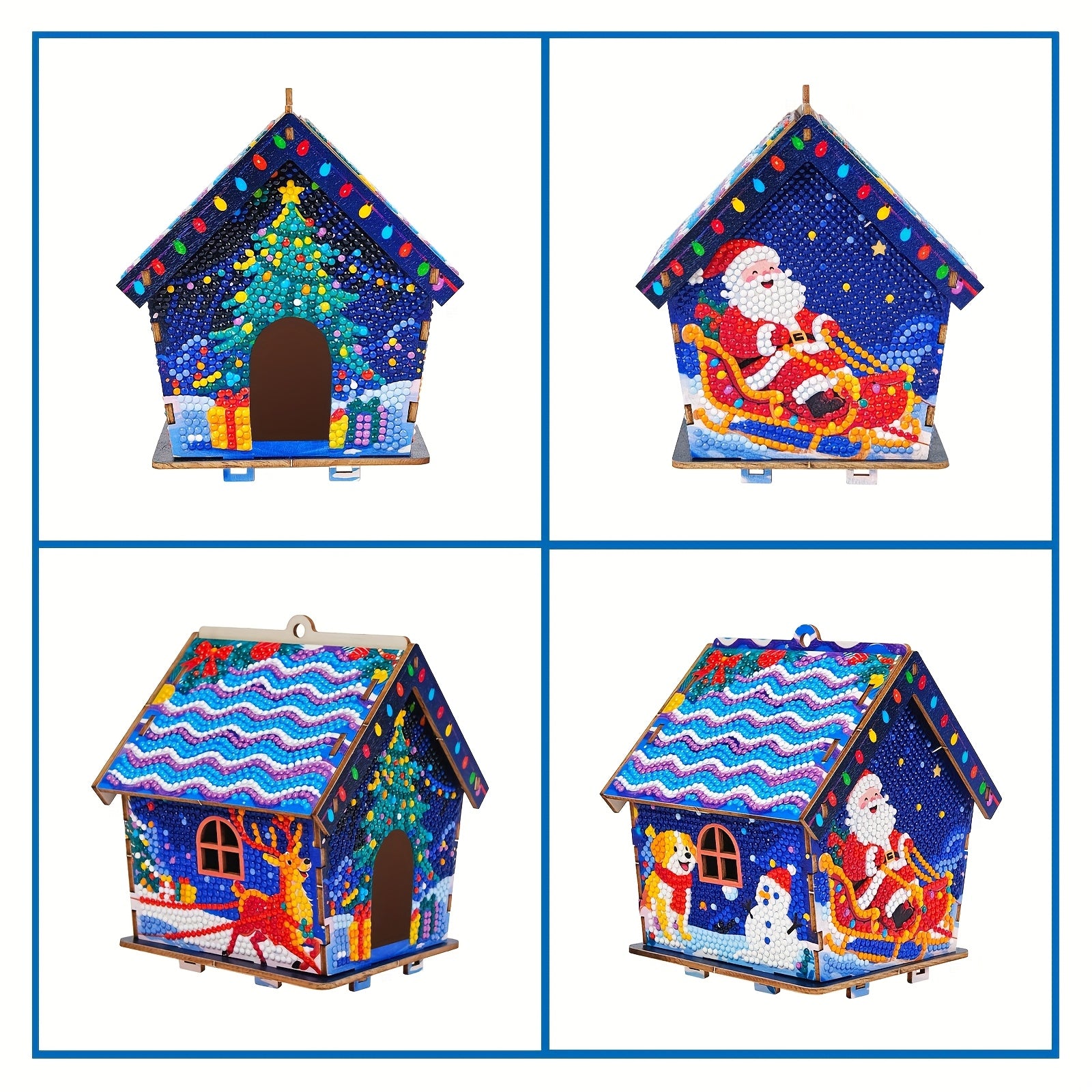 Kerst huisje | hanger voor in de boom | Diamond painting