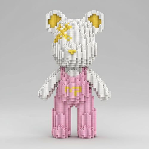 Beer met roze tuinbroek | Bouwsteentjes