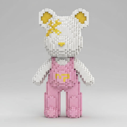 Beer met roze tuinbroek | Bouwsteentjes