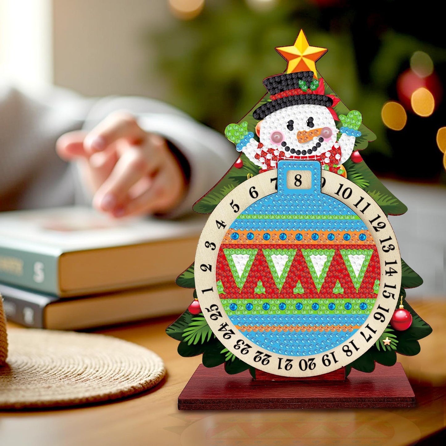 Sneeuwpop in kerstboom | kalender | Diamond painting