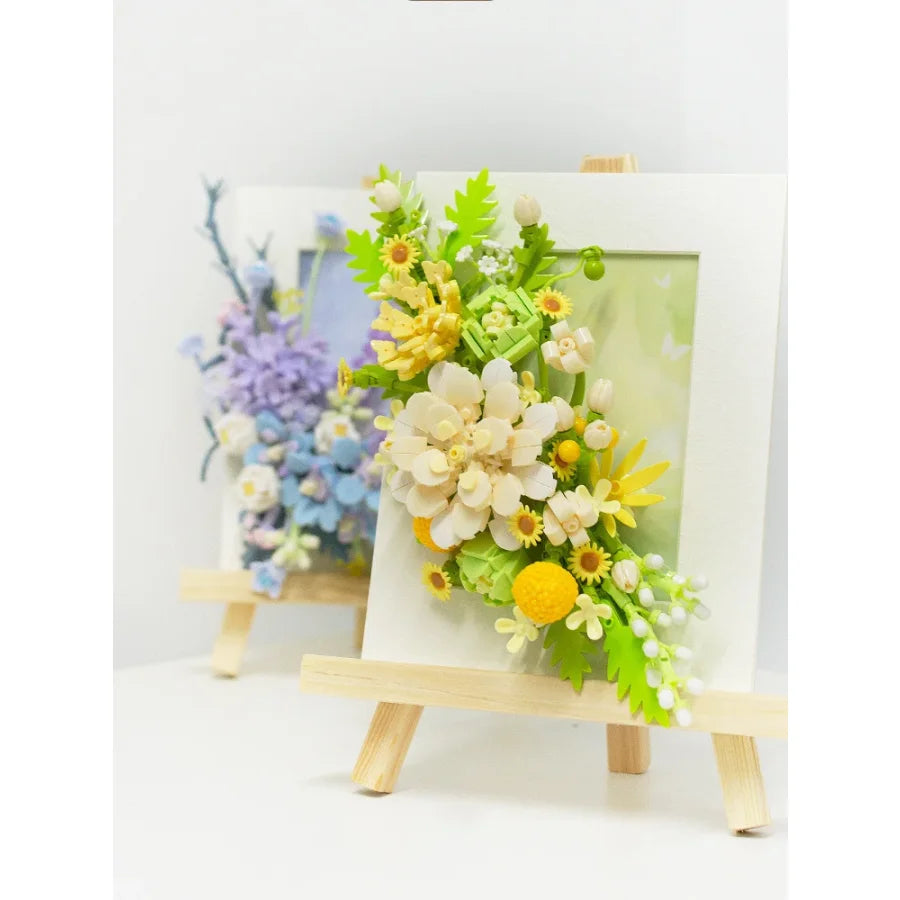 3D Bloemenschilderij Geel