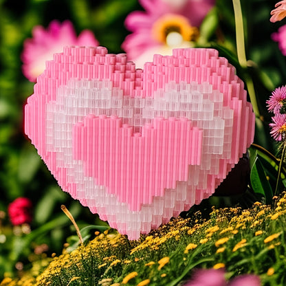 Roze hart | Bouwsteentjes