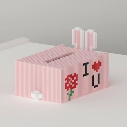 Konijn Tissuedoos | Bouwsteentjes