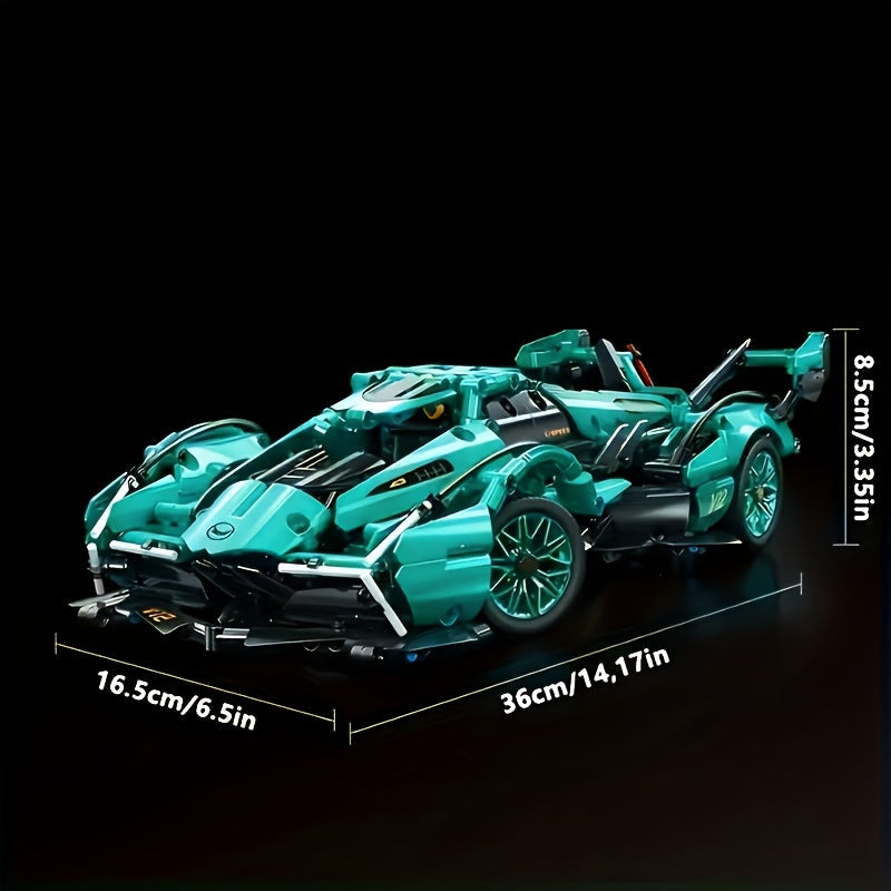 Blauwe superauto | Bouwsteentjes