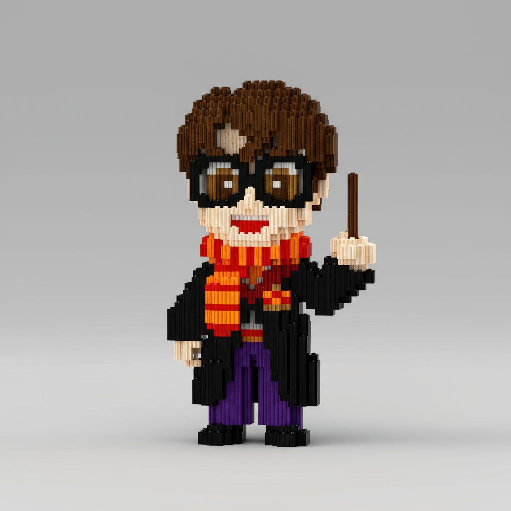 Jongen met bril en sjaal | Bouwsteentjes