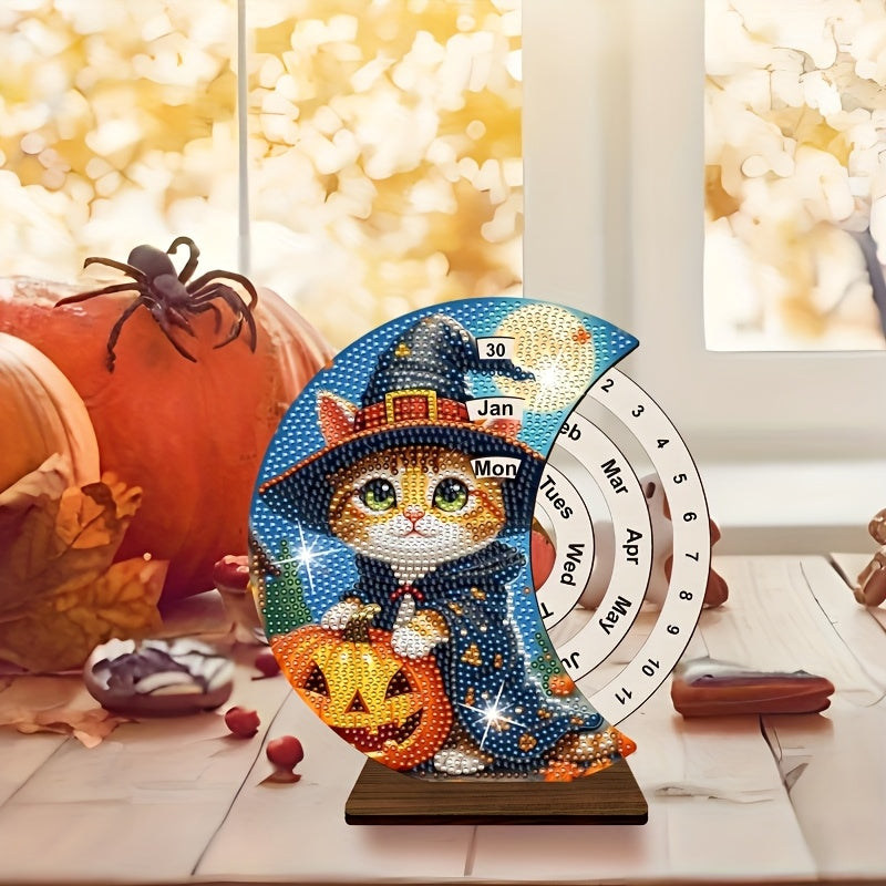 Kat met pompoen | Kalender | Diamond painting