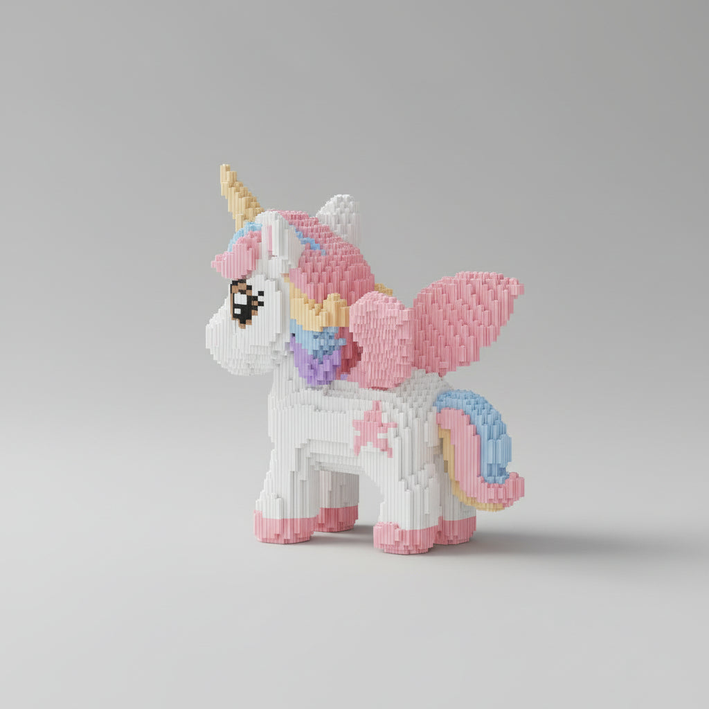 Mega pastel eenhoorn | Bouwsteentjes