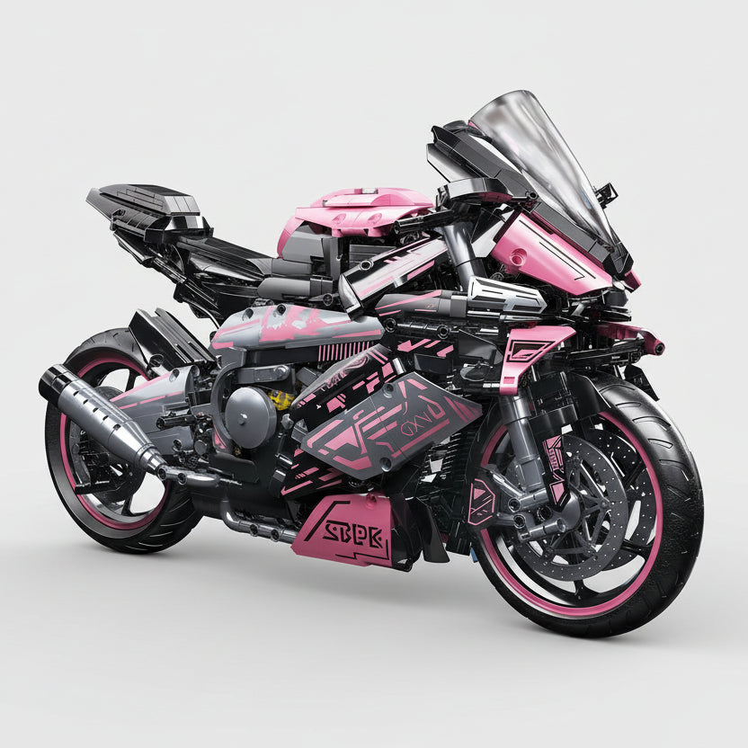 Mega Roze motor | Bouwsteentjes