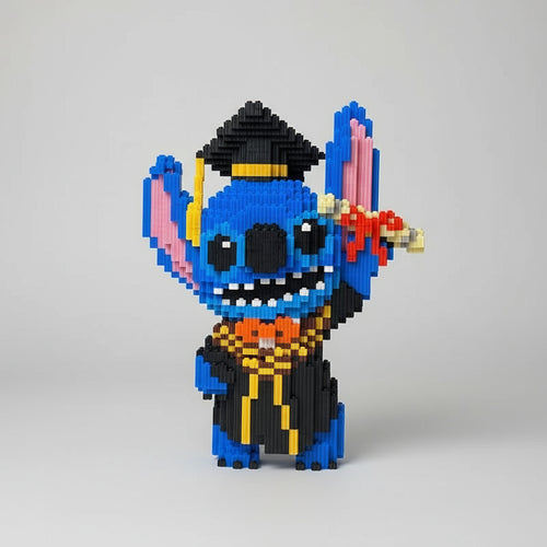 Blauw wezen met Diploma | Bouwsteentjes